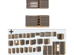 Cocina versátil gris noble/roble dorado 160x60x81.6 r-line