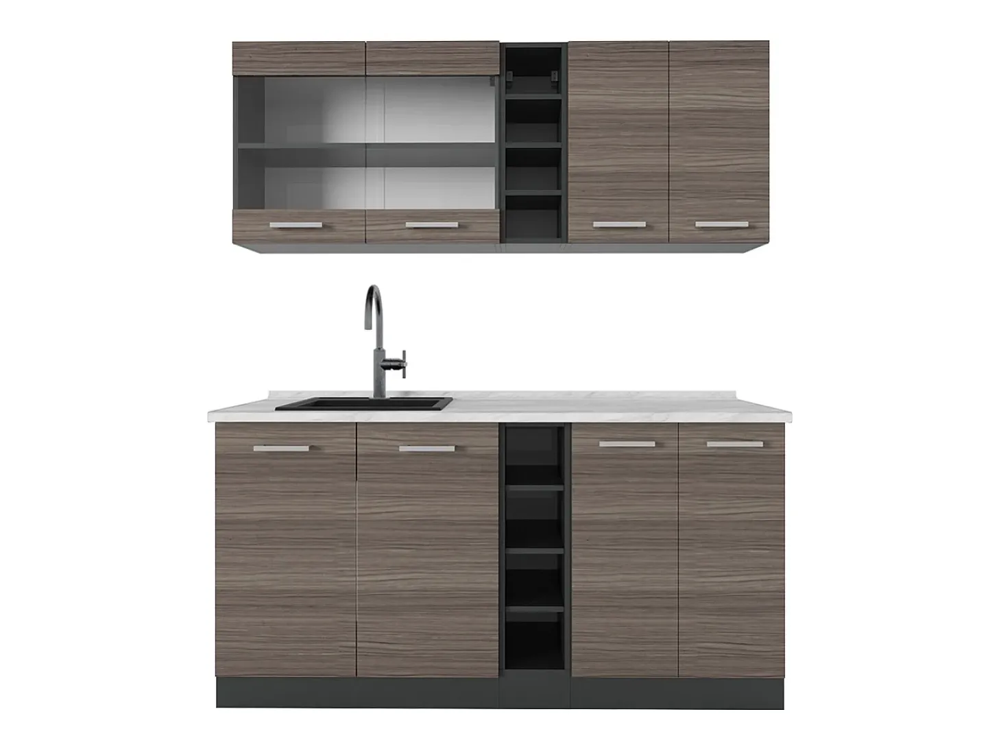 Cocina versátil gris noble/antracita 160x60x81.6 r-line
