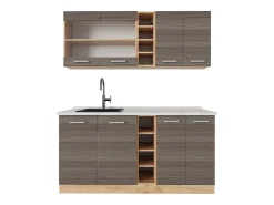 Cocina versátil gris noble/roble dorado 160x60x81.6 r-line