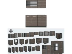 Cocina versátil gris noble/antracita 140x60x81.6 r-line