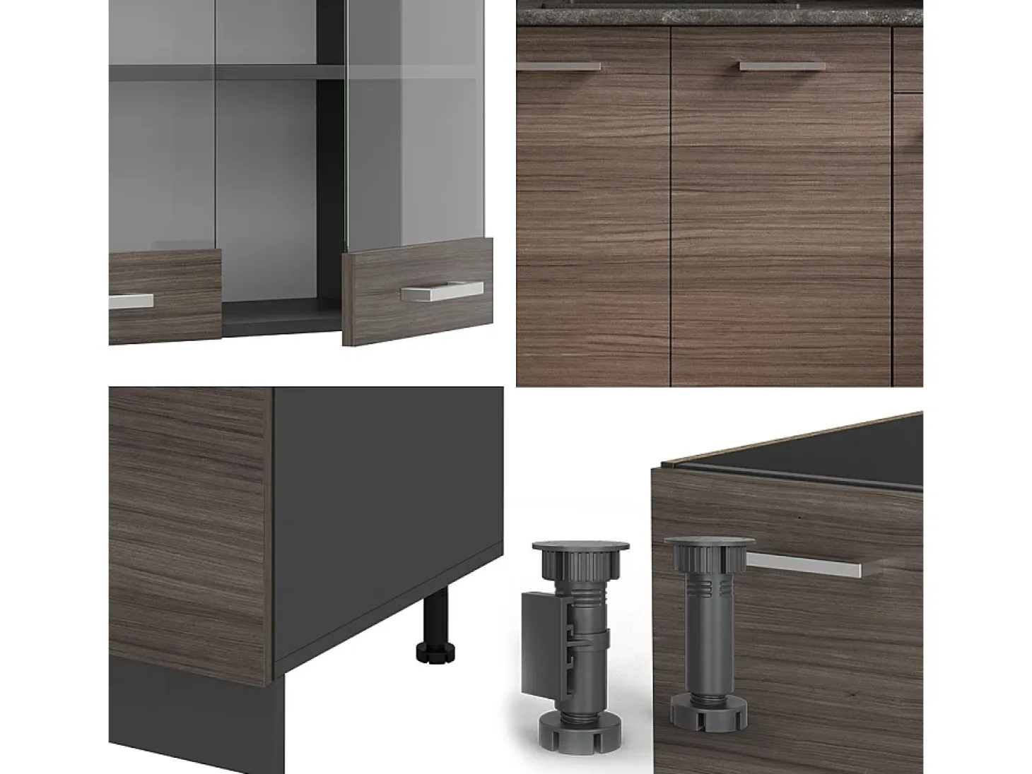Cocina versátil gris noble/antracita 140x60x81.6 r-line