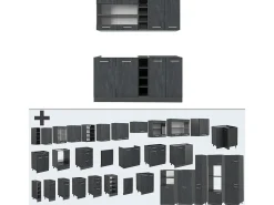 Cocina versátil hormigón negro/antracita 160x60x81.6 r-line