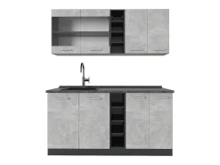 Cocina versátil hormigón/antracita 160x60x81.6 r-line