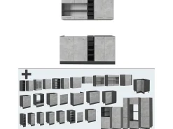 Cocina versátil hormigón/antracita 160x60x81.6 r-line