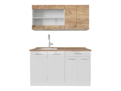 Cocina versátil oro potencia roble/blanco 140x60x81.6 r-line
