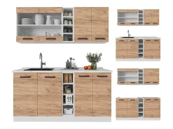 Cocina versátil oro potencia roble/blanco 160x60x81.6 r-line