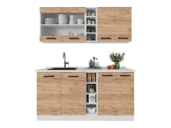 Cocina versátil oro potencia roble/blanco 160x60x81.6 r-line