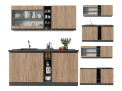 Cocina versátil oro power roble/antracita 160x60x81.6 r-line