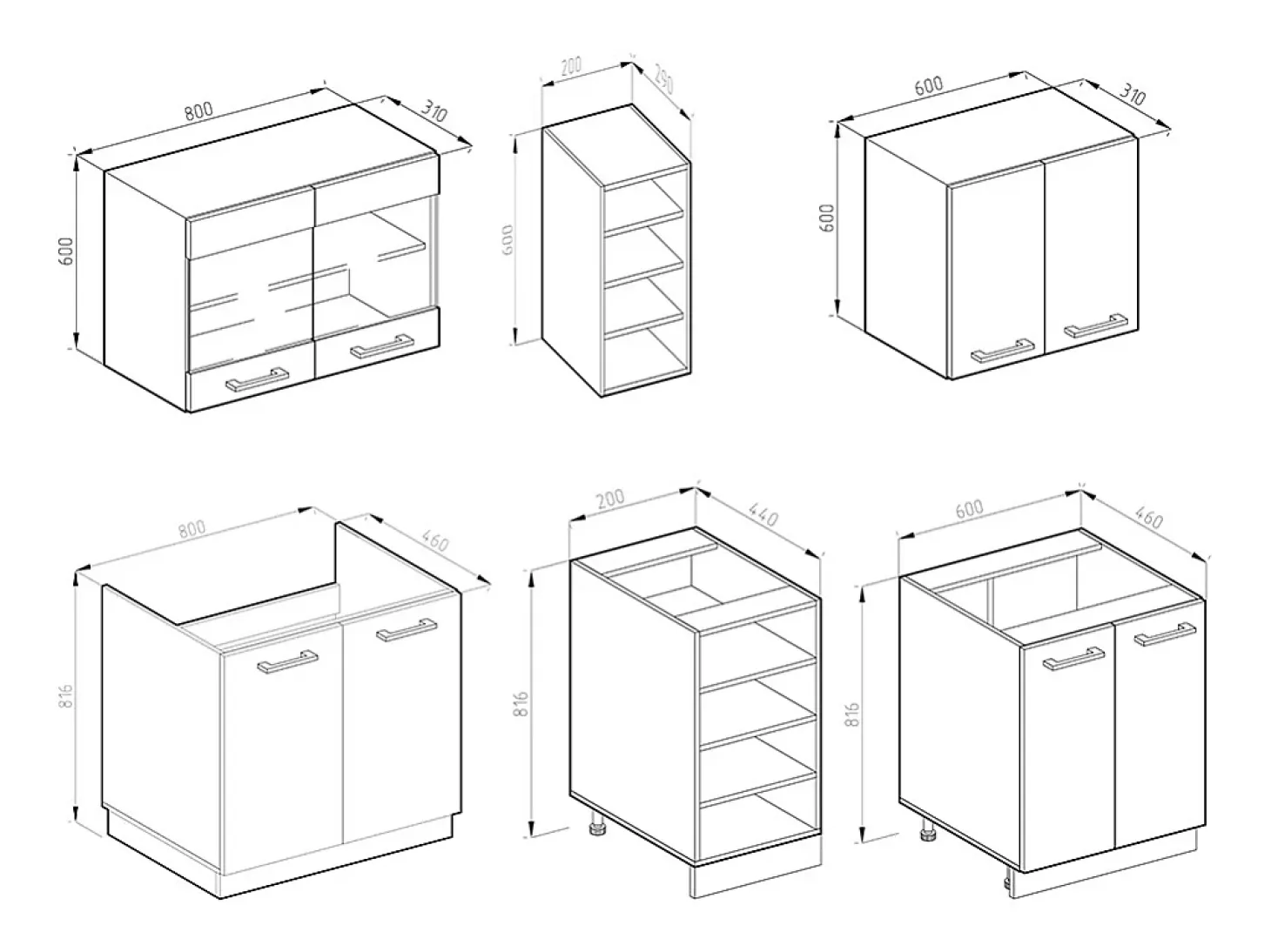 Cocina versátil oro power roble/antracita 160x60x81.6 r-line