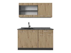 Cocina versátil roble artesanal/antracita 140x46x81.6 r-line