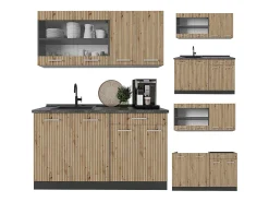 Cocina versátil roble artesanal/antracita 140x46x81.6 r-line