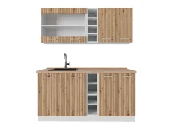 Cocina versátil roble artesanal/blanco 160x60x81.6 r-line