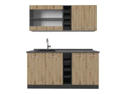 Cocina versátil roble artesanal/antracita 160x60x81.6 r-line