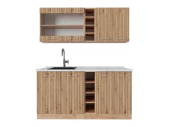 Cocina versátil roble artesanal/roble dorado 160x60x81.6 r-line
