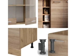 Cocina versátil roble sonoma/goldkraft 160x60x81.6 r-line