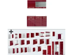 Cocina versátil rojo brillo intenso/blanco 140x46x81.6 r-line