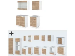 Cocina versátil sonoma/blanco 140x60x81.6 r-line