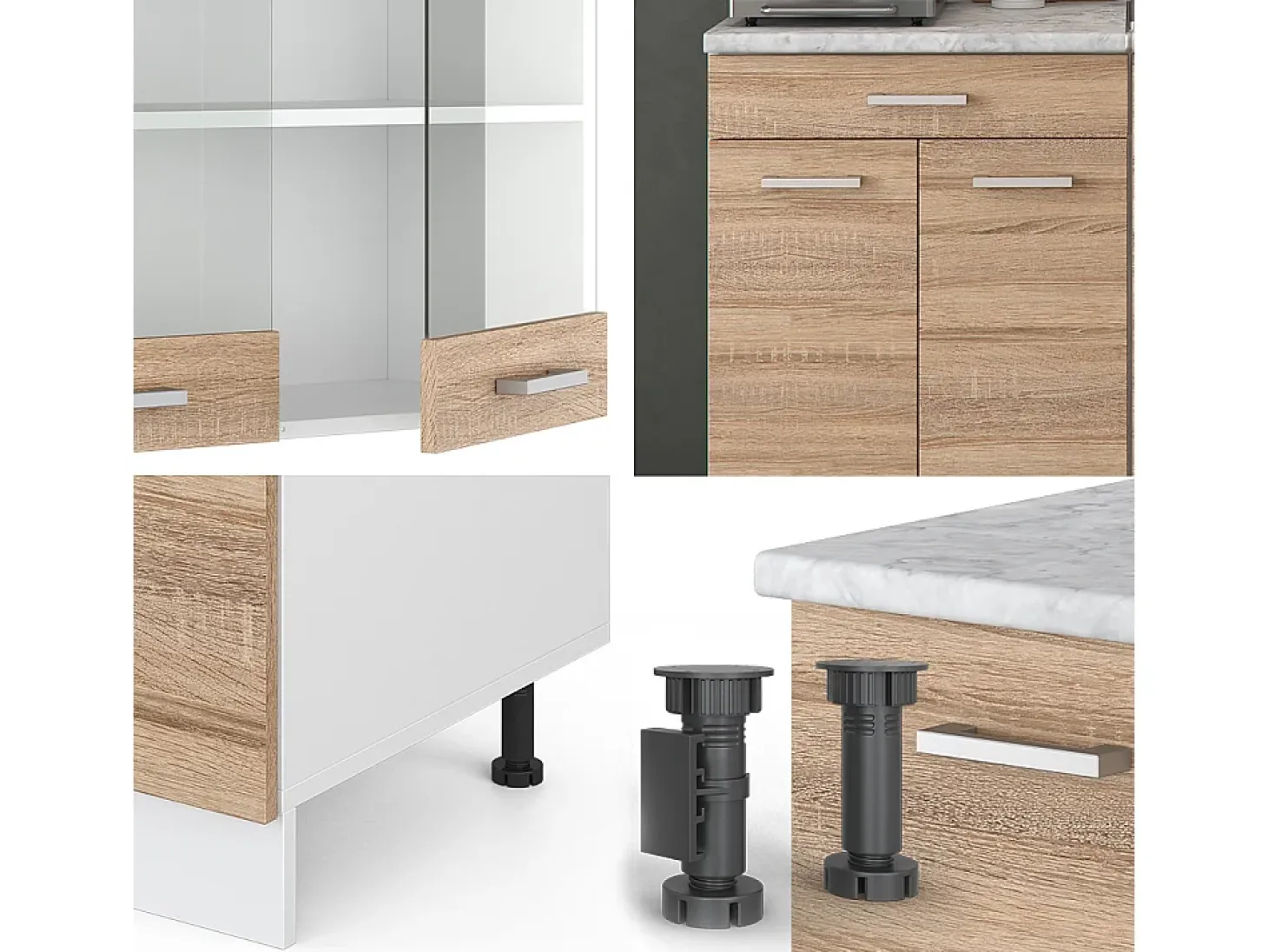 Cocina versátil sonoma/blanco 140x60x81.6 r-line