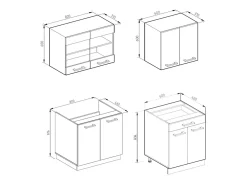 Cocina versátil sonoma/blanco 140x60x81.6 r-line