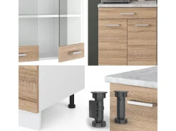 Cocina versátil sonoma/blanco 140x60x81.6 r-line