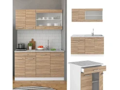 Cocina versátil sonoma/blanco 140x60x81.6 r-line