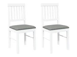 Cojines para sillas de comedor, 2 unidades, madera maciza blanca, caucho