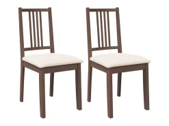 Cojines para sillas de comedor, 2 unidades, madera maciza marrón, caucho