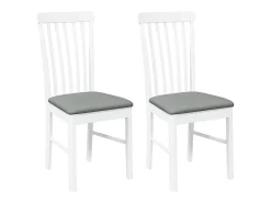 Cojines para sillas de comedor, 2 unidades, madera maciza blanca, caucho
