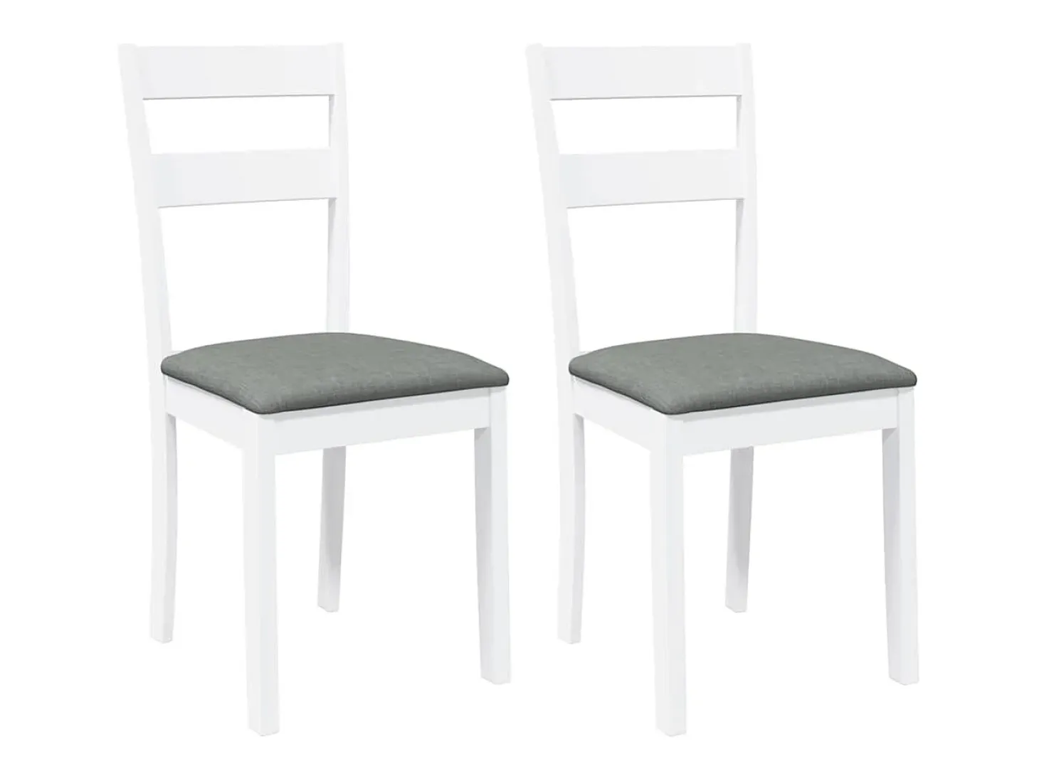 Cojines para sillas de comedor, 2 unidades, madera maciza blanca, caucho