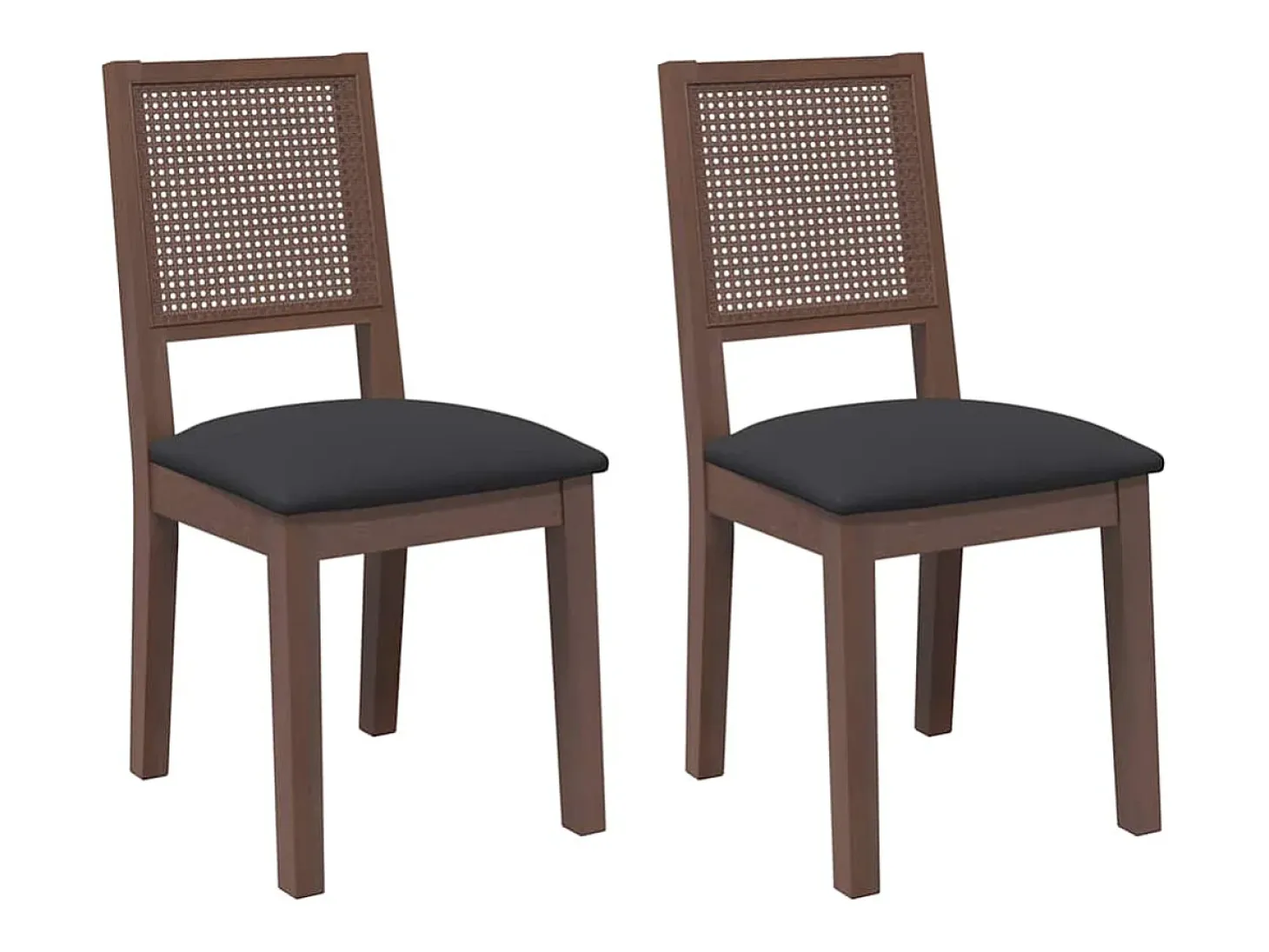 Cojines para sillas de comedor, 2 unidades, madera maciza marrón, caucho