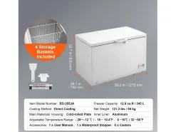 Congelador Horizontal SucceBuy de 345 L con 4 Cestas