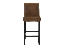 Conjunto 2 taburetes bar SANTOS - Aspecto piel envejecida