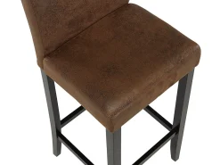 Conjunto 2 taburetes bar SANTOS - Aspecto piel envejecida