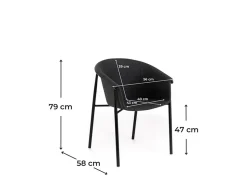 Conjunto de 4 elegantes sillas modernas de tela 