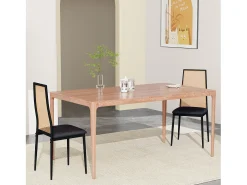 Conjunto de 2 piezas, silla de ratán, silla de comedor con respaldo alto, efecto ratán PE, color negro