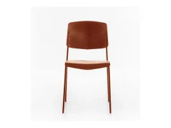 Conjunto de 4 sillas apilables modernas "Giada" de polipropileno color óxido con patas de metal pintado