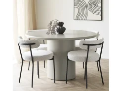 Conjunto de 2 sillas BADALONA de rizo y metal-Color Blanco