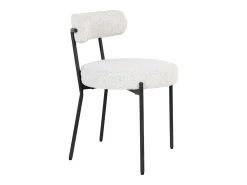 Conjunto de 2 sillas BADALONA de rizo y metal-Color Blanco