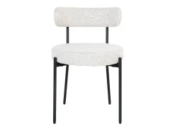 Conjunto de 2 sillas BADALONA de rizo y metal-Color Blanco