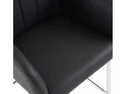 Conjunto de 2 sillas cantilever, en PU negro