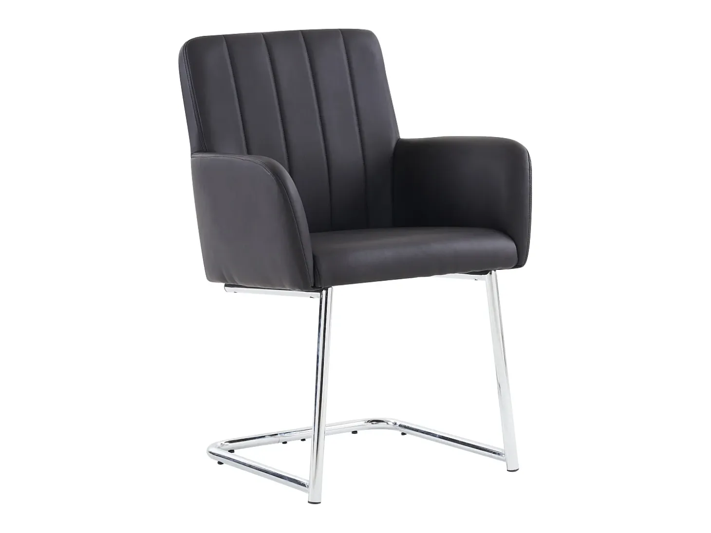 Conjunto de 2 sillas cantilever, en PU negro