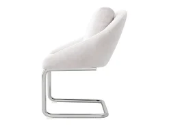 Conjunto de 2 sillas cantilever con cojín, en terciopelo beige