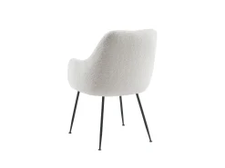 Conjunto de 2 sillas con brazos de terciopelo y metal - Blanco - TOYBA