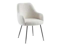 Conjunto de 2 sillas con brazos de terciopelo y metal - Blanco - TOYBA