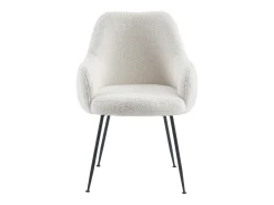 Conjunto de 2 sillas con brazos de terciopelo y metal - Blanco - TOYBA