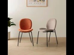 Conjunto de 2 sillas con estructura de metal y patas 47x51 h81 cm