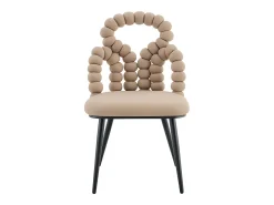 Conjunto de 2 sillas con patas de metal negro - Terciopelo camel
