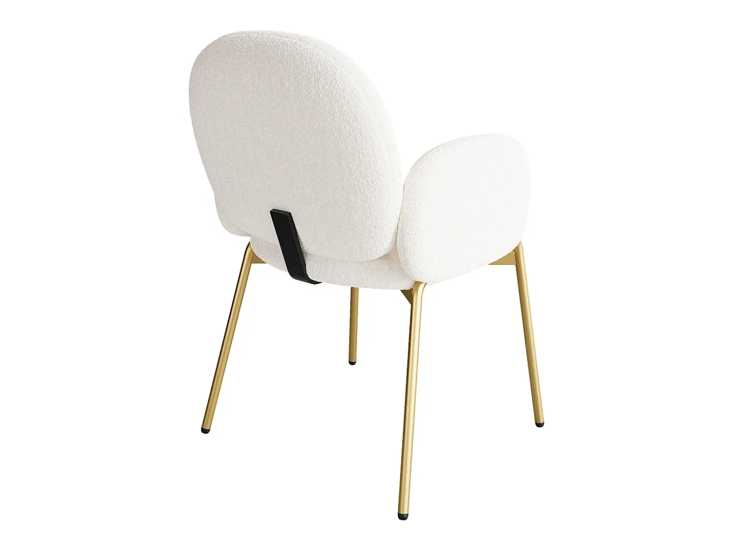 Conjunto de 4 sillas con patas de metal dorado - Tela Teddy Beige