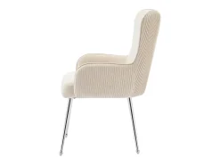 Conjunto de 4 sillas con patas de metal plateado - Terciopelo beige