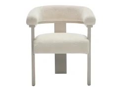 Conjunto de 2 sillas con reposabrazos en tela texturizada y madera de hevea beige - Crema - LIVELIA de Pascal Morabito